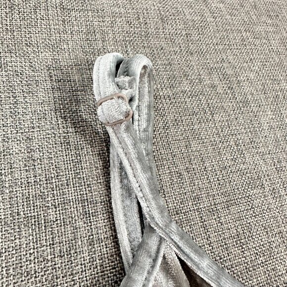 NEW! Hippie Rose Satin Ruched Top Silver Shiny Adjustable Straps XS Stretch Poly - Picture 7 of 15